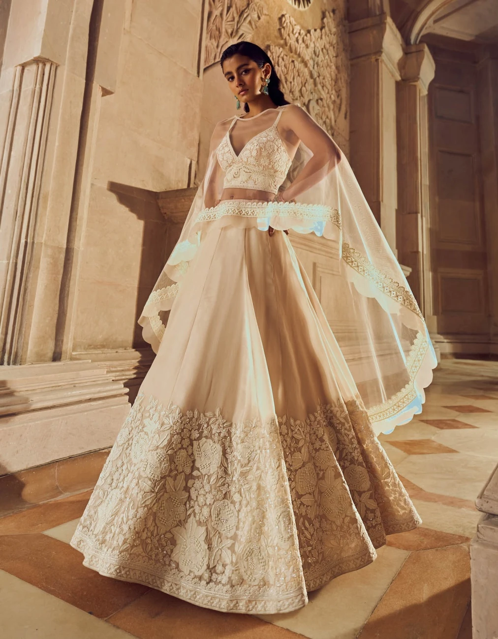 Nude Pink Mir Hand Embellished Lehenga Set 5 Nude Pink Mir Hand Embellished Lehenga Set - Image 3