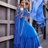 Blue Pre-Draped Lehenga Set -Africans Shop mk018171