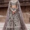 The British Charcoal Wild Masai Lehenga Set With Veil -Africans Shop mlv1405d1