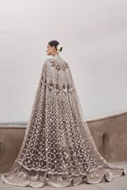 The British Charcoal Wild Masai Lehenga Set With Veil -Africans Shop mlv1405db