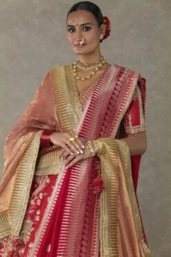 Red BaghEBahar Embellished Lehenga Set -Africans Shop msb23008tbde13