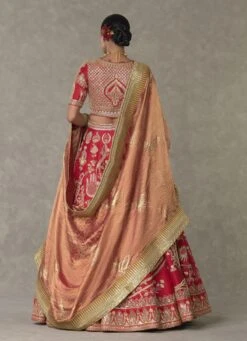 Red BaghEBahar Embellished Lehenga Set -Africans Shop msb23008tbde15