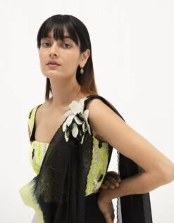 Nero Neon Embroidere Top And Saree Pants -Africans Shop nero2 1