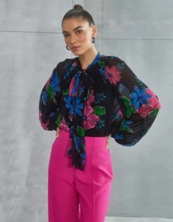 Black Zinnia Tie Up Top -Africans Shop njst 13102