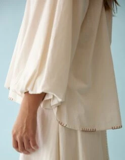 Cream Raglan Sleeves Shirt -Africans Shop nkgoatop 04ss244