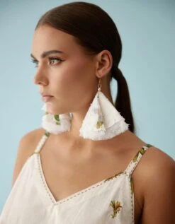 Cream Banana Tree Applique Cami Crop Top -Africans Shop nkgoatop 21ss244