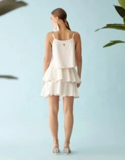 Cream Banana Tree Applique Cami Crop Top -Africans Shop nkgoatop 21ss24b