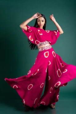 Rani And Orange Off-Shoulder Cape With Cicular Pant Set -Africans Shop nkind21057 3