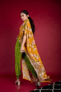 Yellow And Pista Green Big Jacket With Track Pant Set -Africans Shop nkrs21135 3