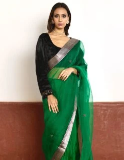 Black Deep U Neck Blouse