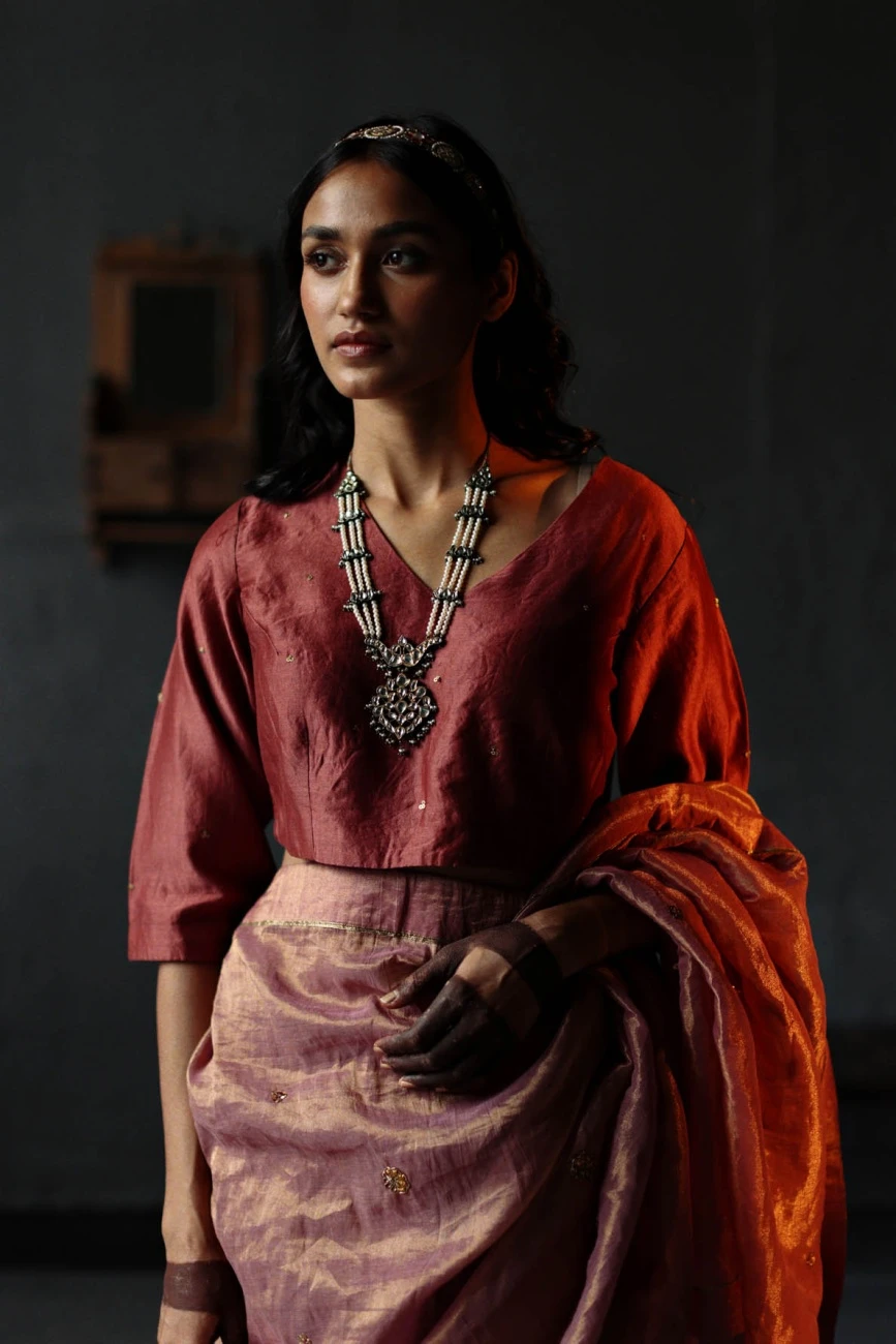 Pink Chanderi Blouse 3 Pink Chanderi Blouse