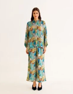 A Brushstroke Print Victorian Shirt