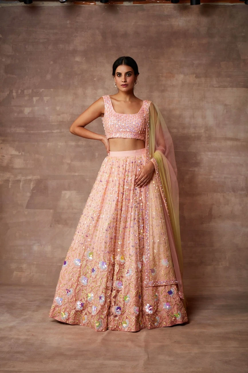 Peach Roseate Mehr Lehenga Set 3 Peach Roseate Mehr Lehenga Set