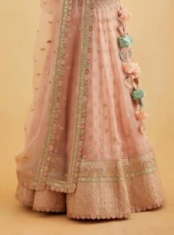 Salmon Gota And Marori Lehenga Set -Africans Shop nt24165