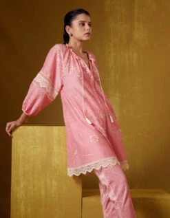 Nysa Print Pants In Pink -Africans Shop nyf23ppk3