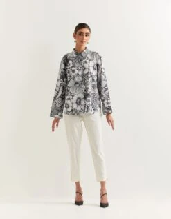 Black Shirt And White Shirt In Crepe