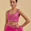 Hot Pink Metallic Embroidery Sleeveless Blouse -Africans Shop ontb8hotpink1