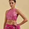 Hot Pink Floral Embroidered Blouse 1 Hot Pink Floral Embroidered Blouse -Africans Shop ontb91
