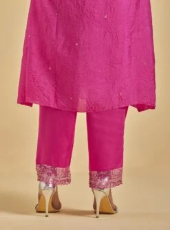 Hot Pink Satin Embroidered Pants -Africans Shop ontt40pink3