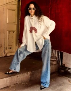 White Women'S Watson Shirt -Africans Shop pa493