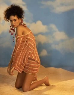 Ivory/Pink/Green Caimito Top -Africans Shop pal27b