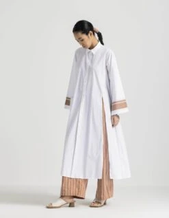 White Wide Sleeve Shirt -Africans Shop pf23s074