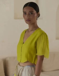 Fleeting Moments Lime Blouse -Africans Shop pm0323