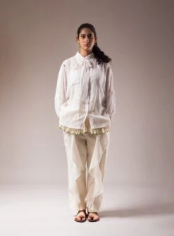 White Shirt & Cotton Flared Pant
