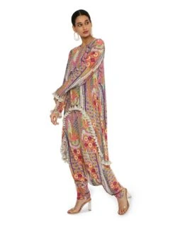 Maisha African Print Crepe High Low Top With Low Crotch Pants -Africans Shop pstl00132