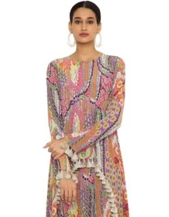 Maisha African Print Crepe High Low Top With Low Crotch Pants -Africans Shop pstl00134