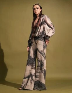 Black & White Placement Print Top -Africans Shop qutrs240172