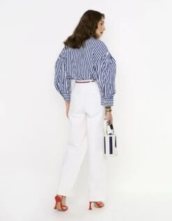 The Striped Shirt With Anchor & Lobster Embroidery -Africans Shop rarasss202302b