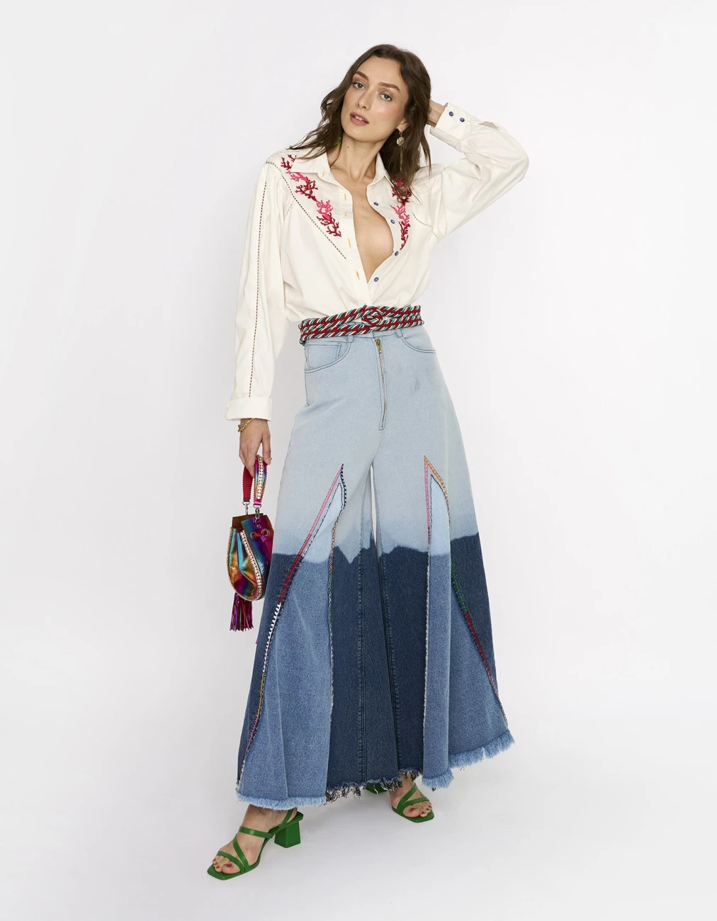 The Pattern Block Shirt W Multi Colour Corals & Lace Details 3 The Pattern Block Shirt W Multi Colour Corals & Lace Details