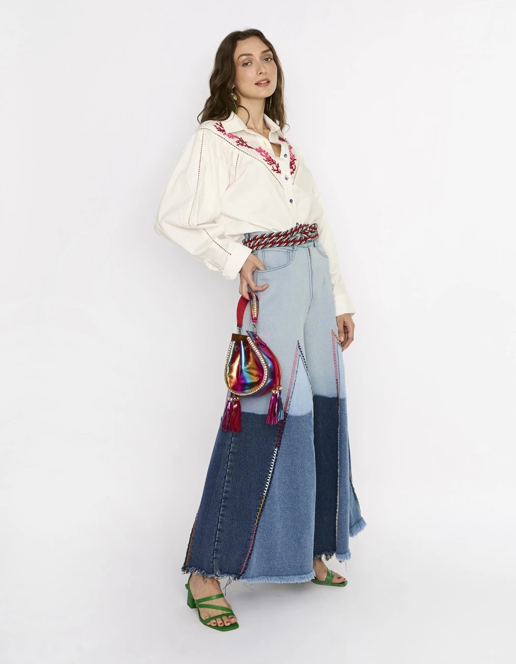 The Pattern Block Shirt W Multi Colour Corals & Lace Details 4 The Pattern Block Shirt W Multi Colour Corals & Lace Details - Image 2