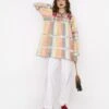 The Checks & Rainbow Striped Top W Hand Embroidered Lobsters On Yoke & Scalloping Detail At Hem -Africans Shop rarasss2023461
