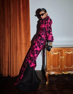 K315 Pink And Black 'Mocha' Skirt And 'Valeri' Shirt -Africans Shop rkcu23053