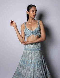 Ice Burst Tissa Lehenga Set -Africans Shop rmst0123084