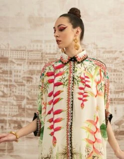 Beige Heliconia Kamara Shirt -Africans Shop rr263125