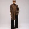 The Stylish Flair Shirt In Brown -Africans Shop s1001brown1