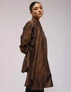 The Stylish Flair Shirt In Brown -Africans Shop s1001brownb