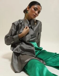 The Stylish Flair Shirt In Grey -Africans Shop s1001grey4