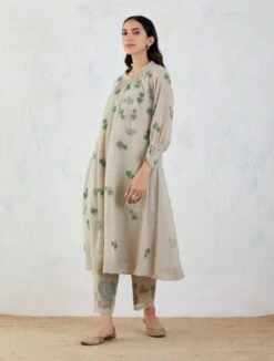 Sepia Beige Wool Pants (VR-008) -Africans Shop saivr070cd 2