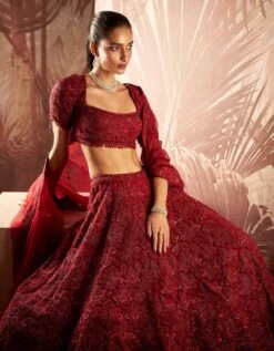 Marsala Red Georgina Lehenga Set -Africans Shop sbc09b