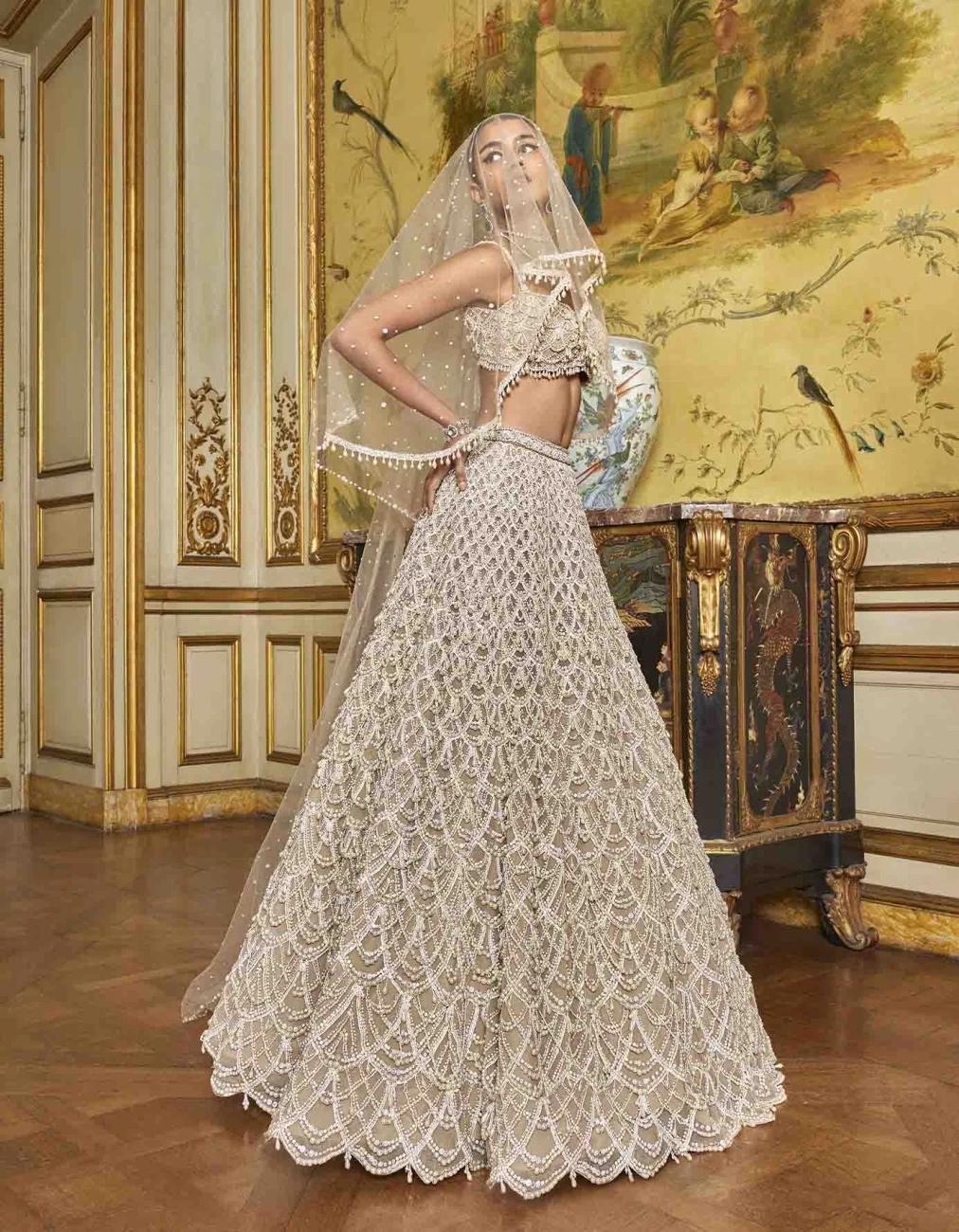 Nude Pearl Drop Lehenga Set 3 Nude Pearl Drop Lehenga Set