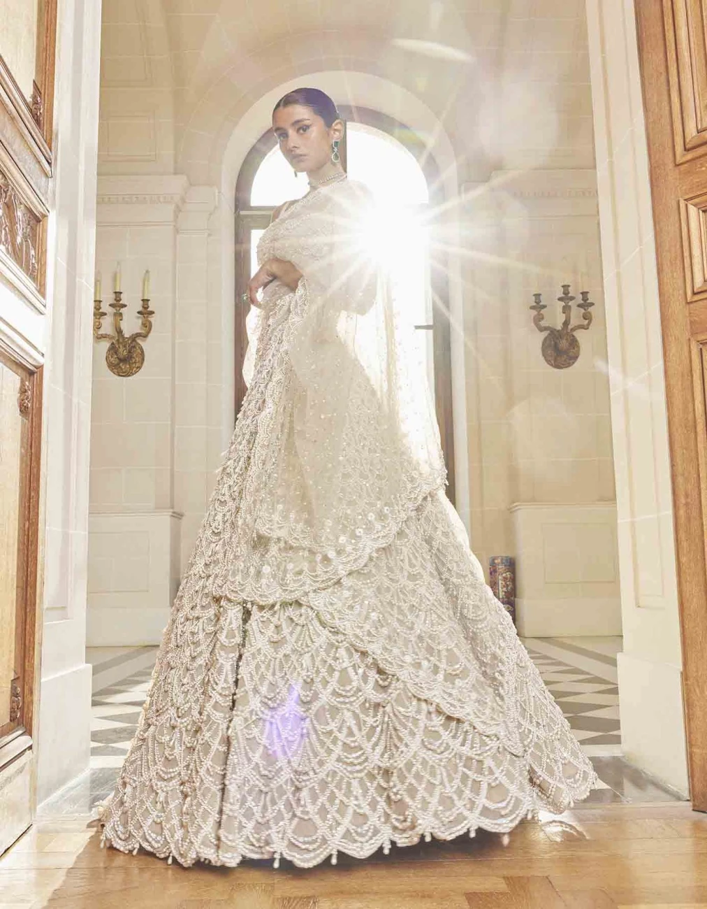 Nude Pearl Drop Lehenga Set 4 Nude Pearl Drop Lehenga Set - Image 2