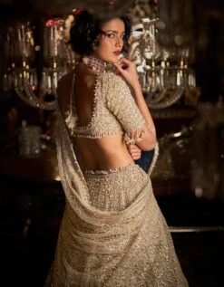 Champagne Pearl Lehenga Set -Africans Shop sc236710