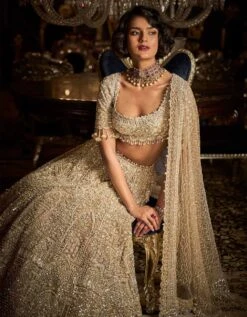 Champagne Pearl Lehenga Set -Africans Shop sc23673