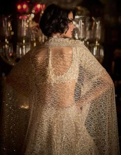 Champagne Pearl Lehenga Set -Africans Shop sc2367b