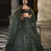 Emerald Green Sequin Lehenga Set -Africans Shop sc23961