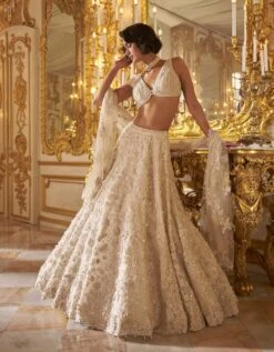 Ivory Three-Dimensional Lehenga Set -Africans Shop sc24013